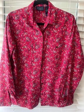 Liz Claiborne Red Paisley Long-Sleeve Button-Down Shirt